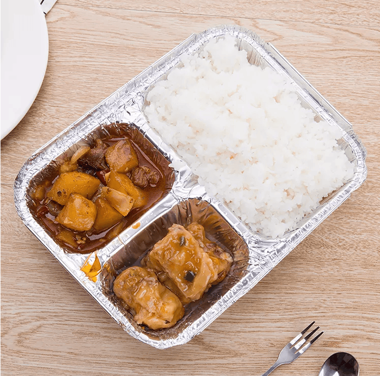 Khay nhôm đựng cơm 3 ngăn